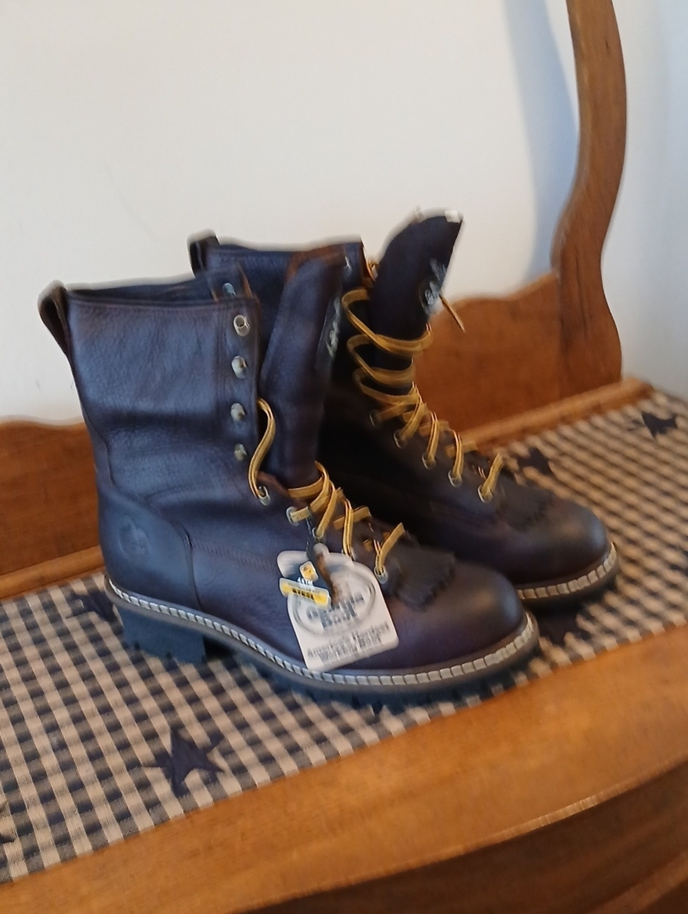 Georgia Men's Boots G7313 Steel Toe Logger Work Lace-To-Toe Waterproof Men's NWT